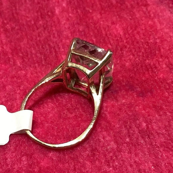 Estate Vintage 10K Gold faceted Stone Ring - Picture 4 of 4